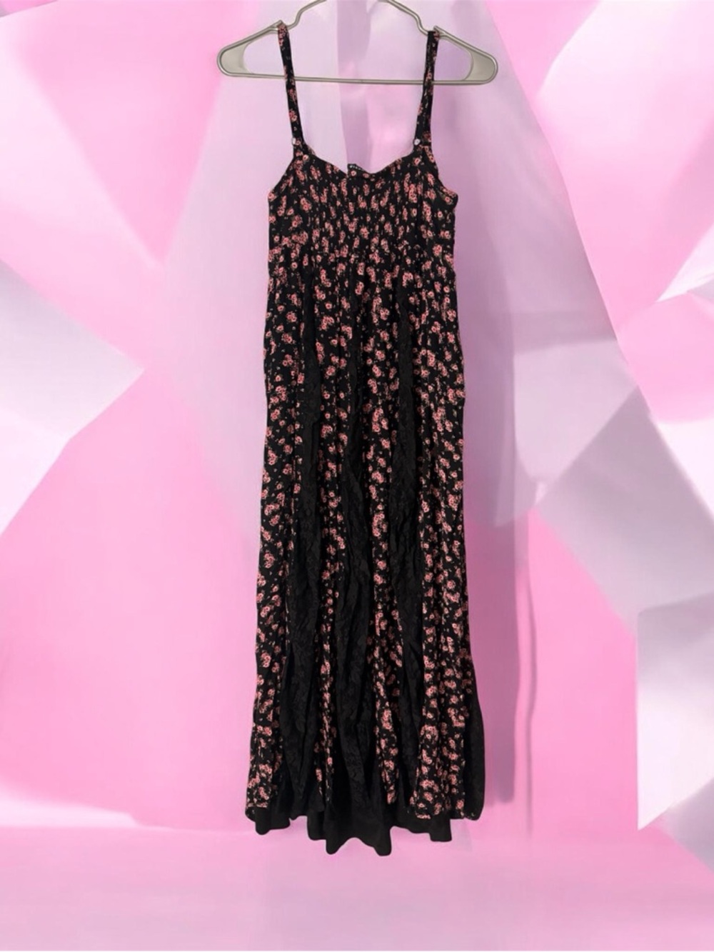 Floral Lace Panel Black Maxi Dress - Torrid - Picture 3 of 8